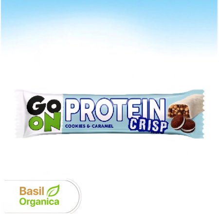 قضبان بروتين Go On Protein Crisp بنكهة الكوكيز والكراميل مغطى بالشوكولاتة البيضاء