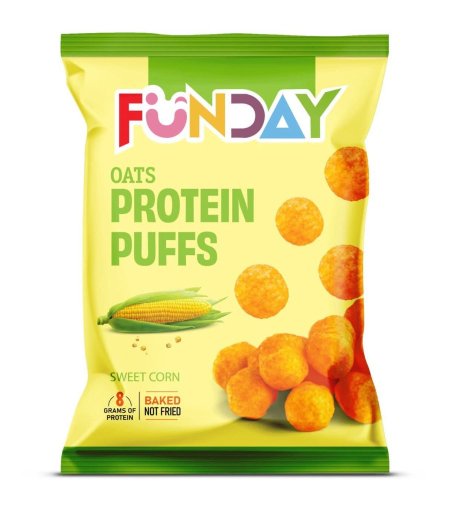فنداي بروتين بفز" (Funday Protein Puffs ) بنكهة الذرة الحلوة 🌽