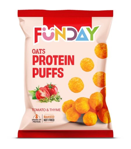 فنداي بروتين بفز" (Funday Protein Puffs )  بنكهة بندورة مع الزعتر 😋