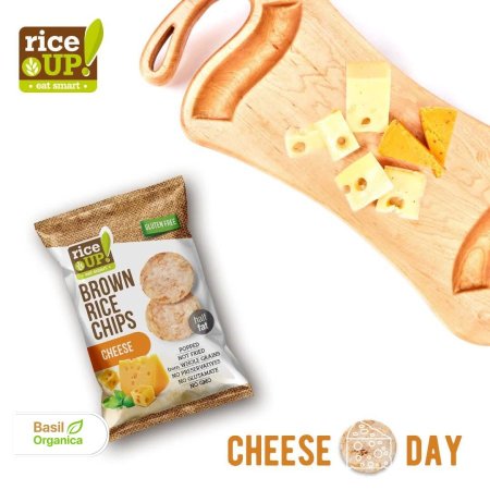 شيبس رقائق أرز بني بالجبنة 🧀 (Rice UP! Brown Rice Chips Cheese).
