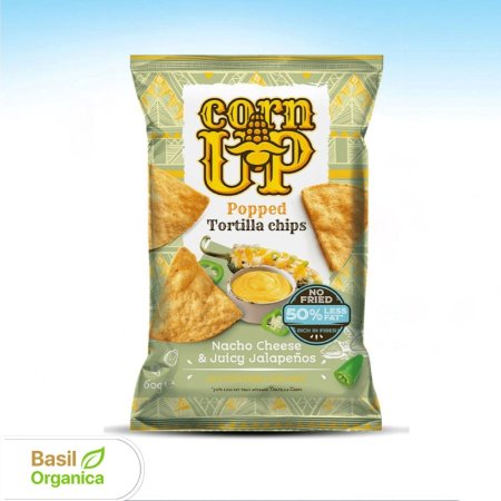 رقائق التورتيلا بالجبنة والهلابينو من CornUP! 