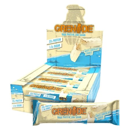 بار بروتين جريناد بنكهة كوكيز الشوكولاتة البيضاء (Grenade Protein Bar White Chocolate Cookie).