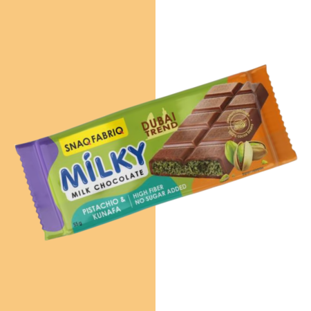 شوكولاتة الحليب "دبي تريند ميلكي" من سناق فابريك بدون سكر